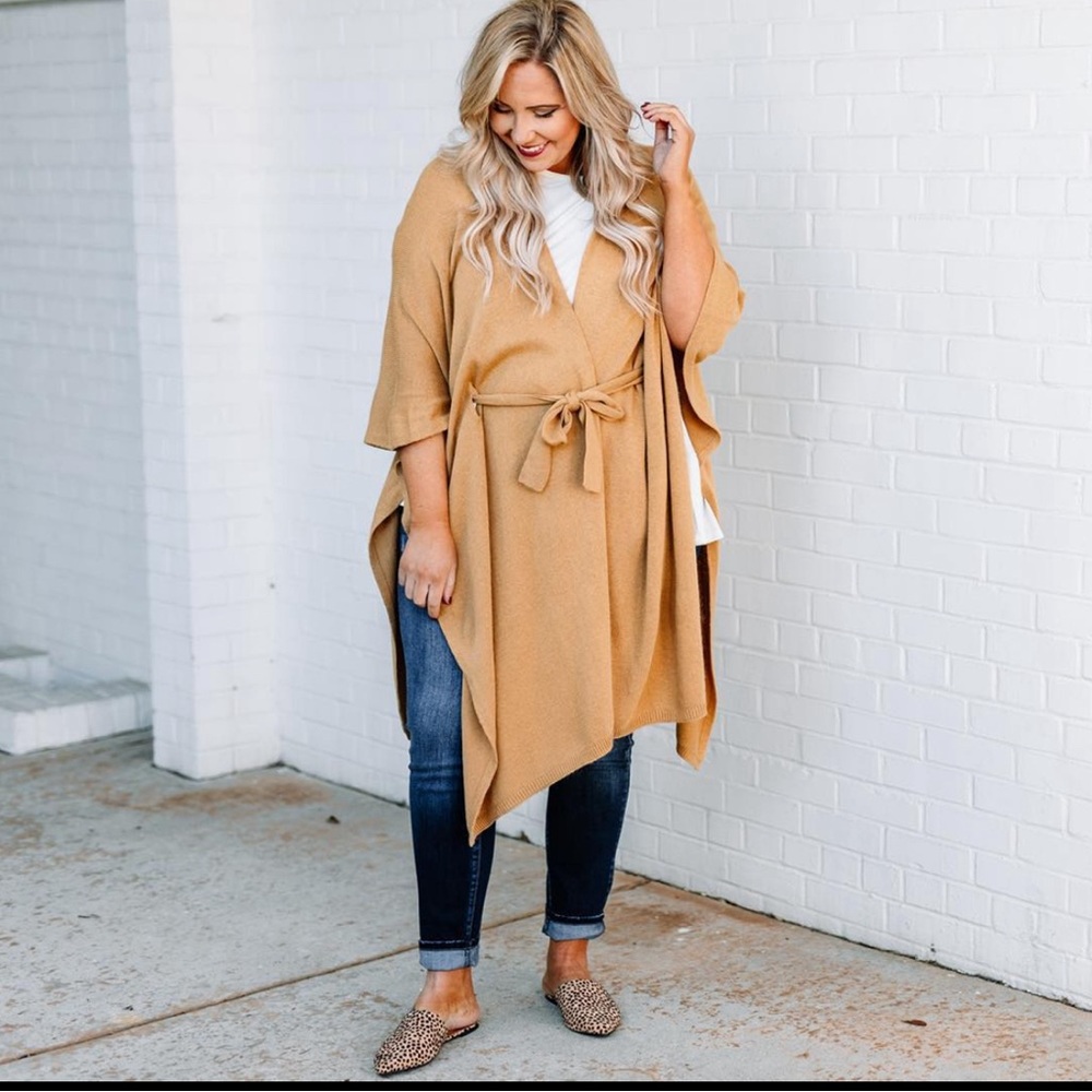 Letting My Light Shine Cardigan, Camel